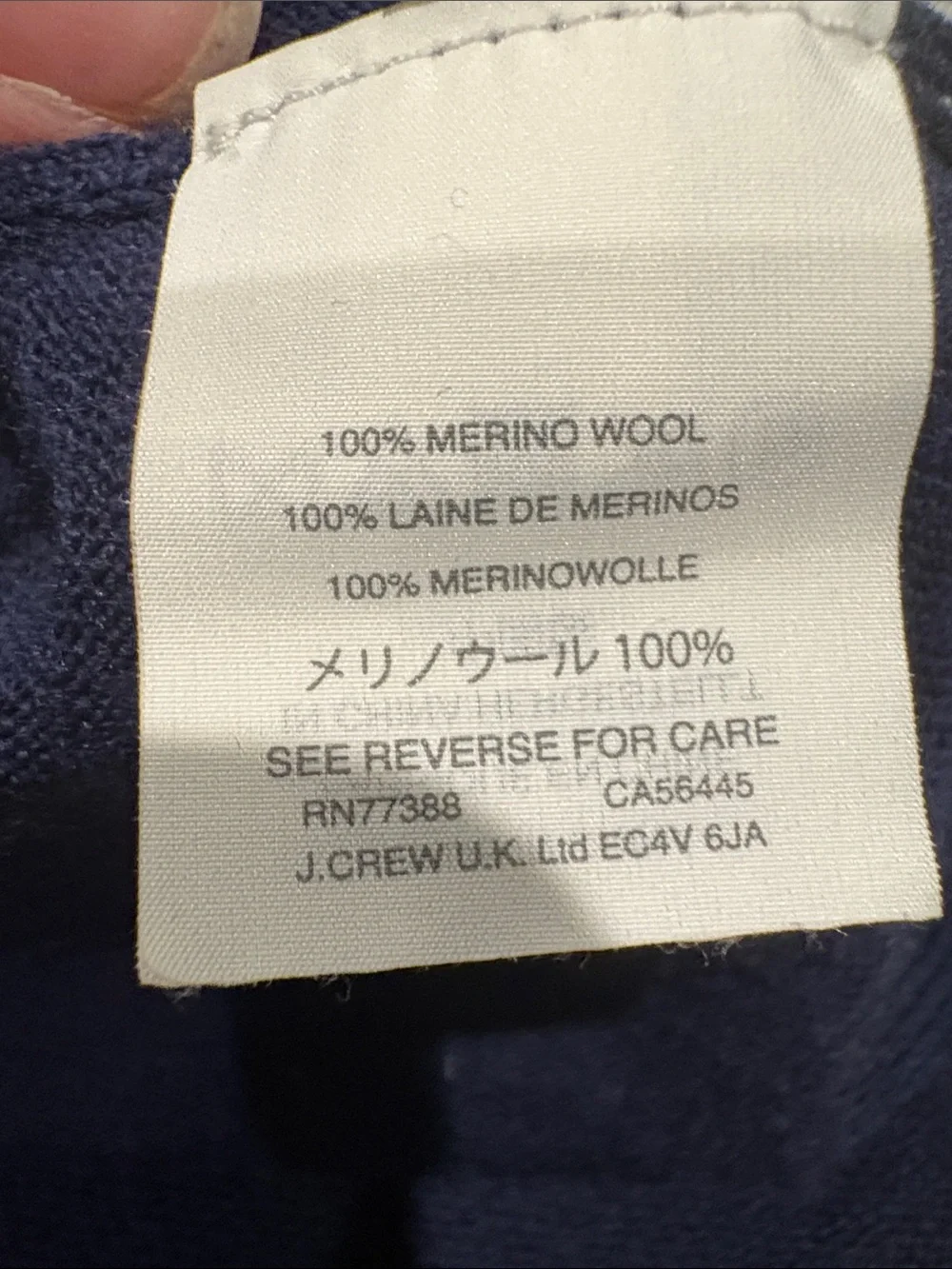 J. Crew - Women's Tippi Crewneck sweater, merino wool pullover.  Navy. Small